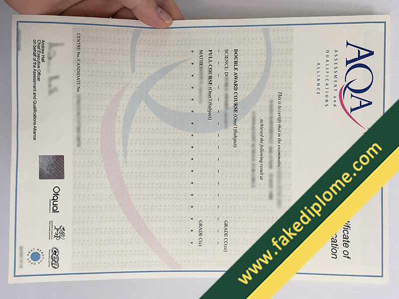 fake AQA GCSE diploma, fake AQA GCSE certificate