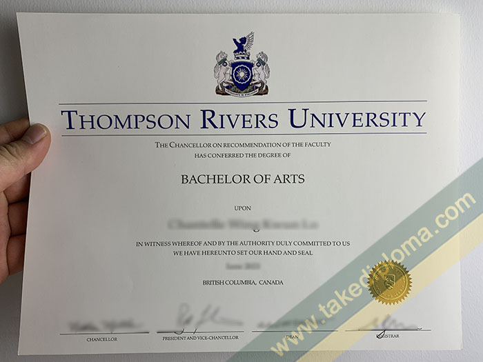 Thompson Rivers University fake diploma, Thompson Rivers University fake degree, fake Thompson Rivers University certificate