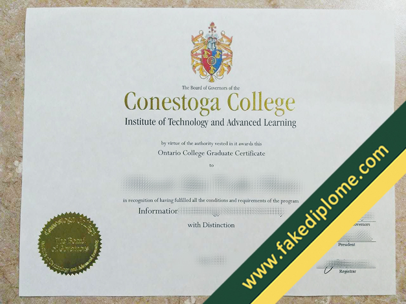 fake Conestoga College diploma, Conestoga College fake certificate, buy fake degree