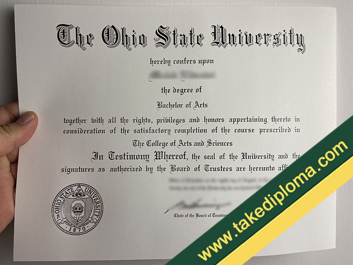 fake Ohio State University diploma, Ohio State University fake degree, Ohio State University fake certificate