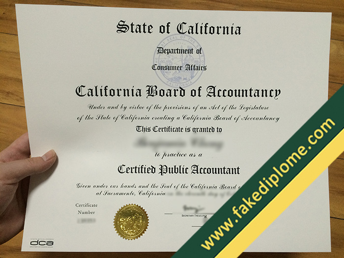 fake California CPA Certificate, California CPA fake certificate