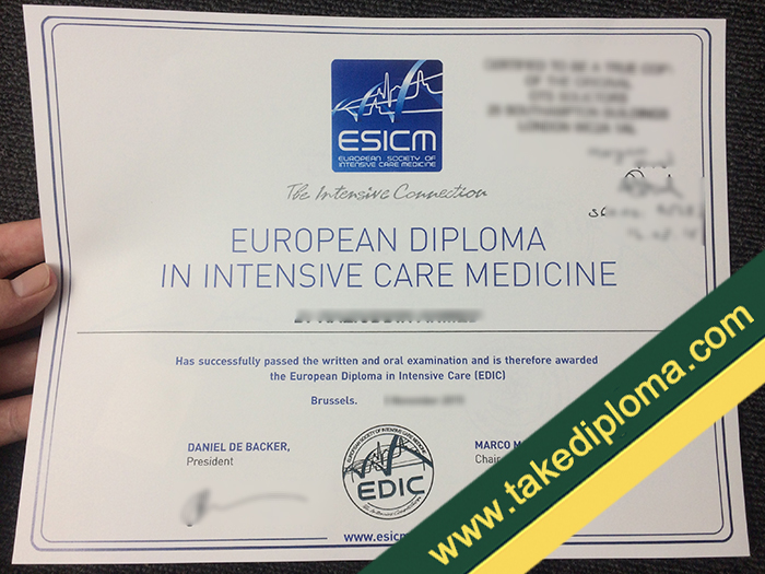 ESICM fake diploma, ESICM fake certificate