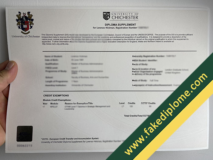 University of Chichester fake transcript, University of Chichester fake diploma