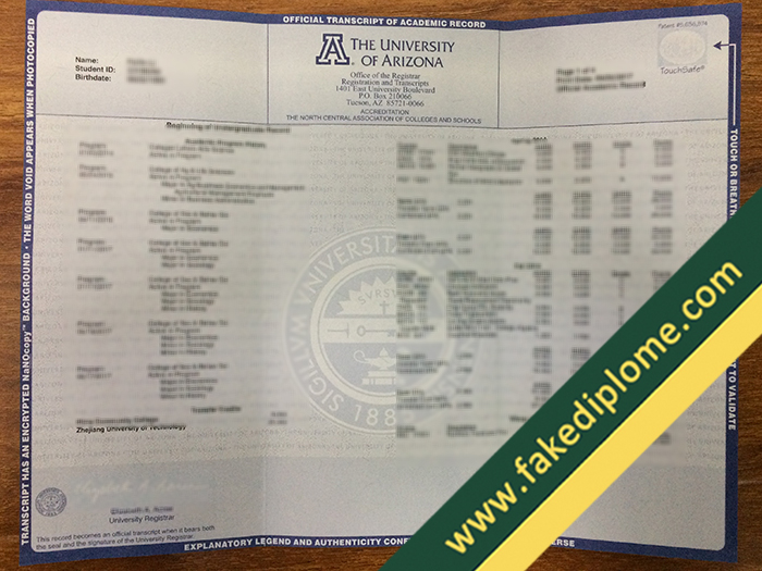 University of Arizona fake diploma, fake University of Arizona degree, fake University of Arizona transcript