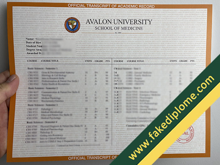 Avalon University School of Medicine fake diploma, fake Avalon University School of Medicine degree, fake Avalon University School of Medicine transcript