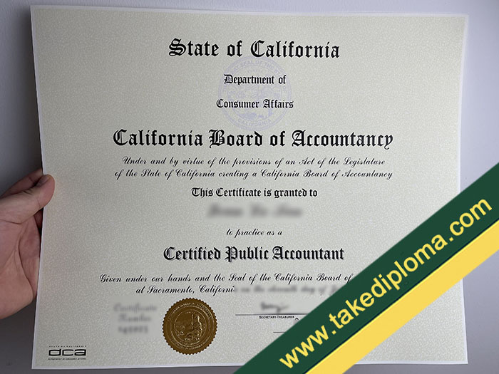 California CPA fake diploma, fake California CPA certificate