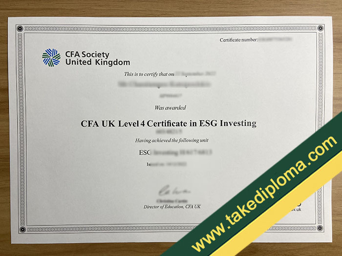 CFA ESG Investment fake diploma, CFA ESG Investment fake certificate, buy fake degree