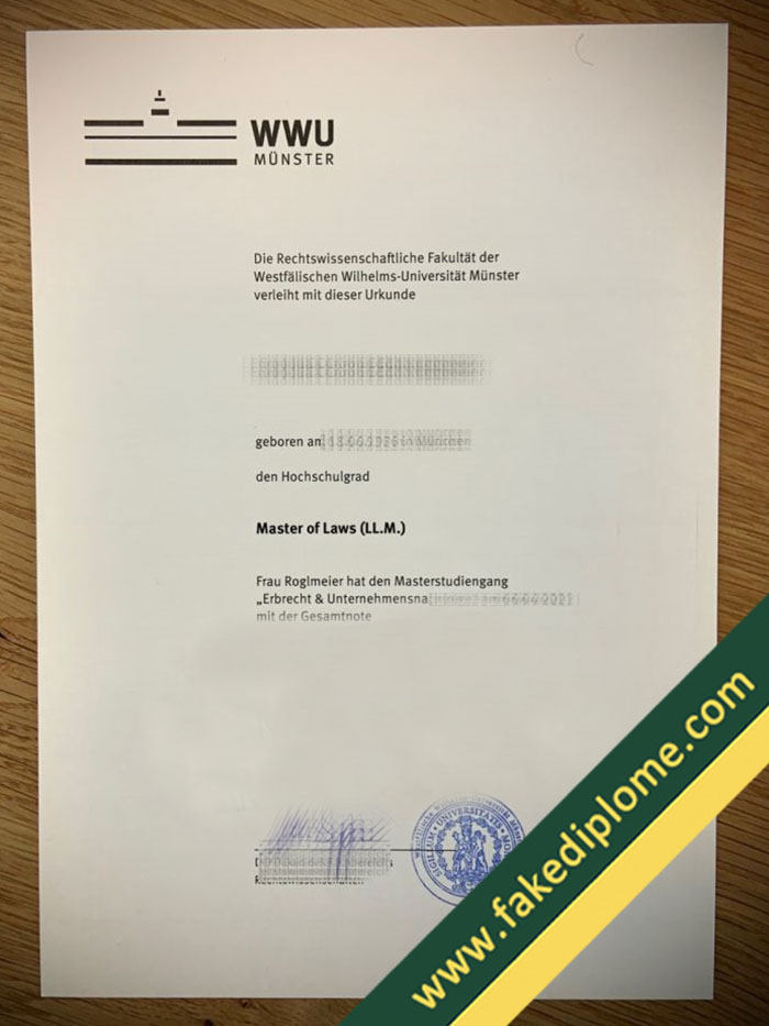 WWU diploma How to Buy Westfälische Wilhelms Universität Münster Fake Diploma?