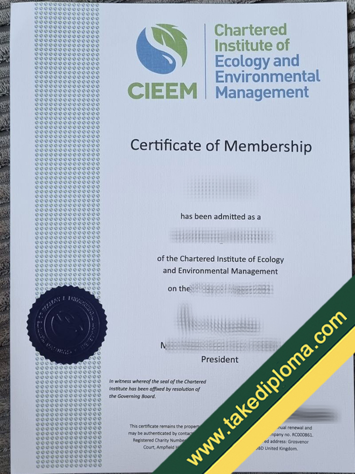 CIEEM fake diploma Chartered Institute of Ecology and Environmental Management Fake Diploma, Buy CIEEM Certificate