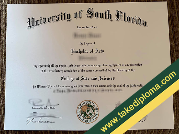 University of South Florida fake diploma, University of South Florida fake degree, fake University of South Florida certificate