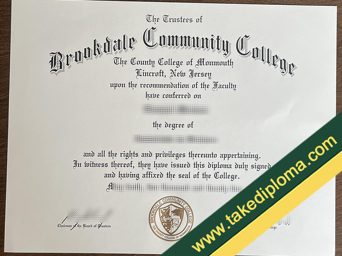 Brookdale Community College fake diploma, Brookdale Community College fake degree, fake Brookdale Community College certificate