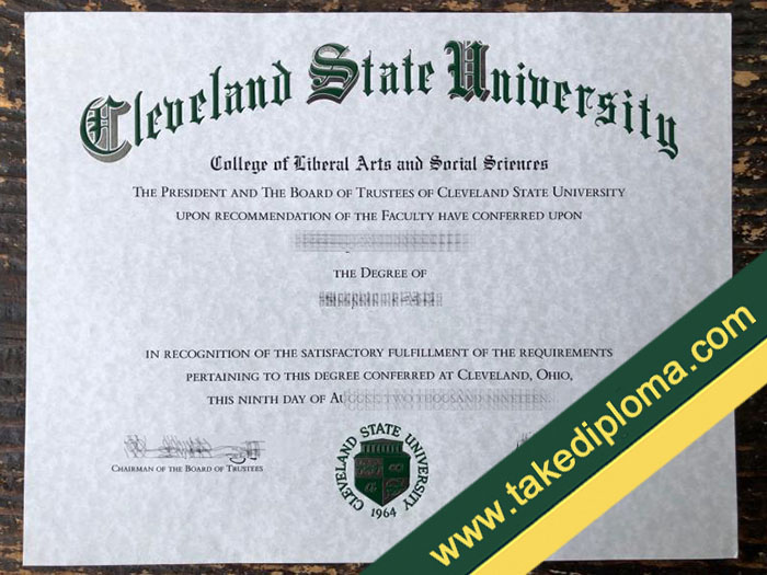 Cleveland State University fake diploma, Cleveland State University fake degree, fake Cleveland State University certificate