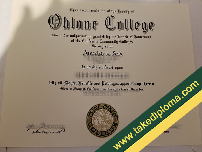 Ohlone College fake diploma, Ohlone College fake degree, fake Ohlone College certificate