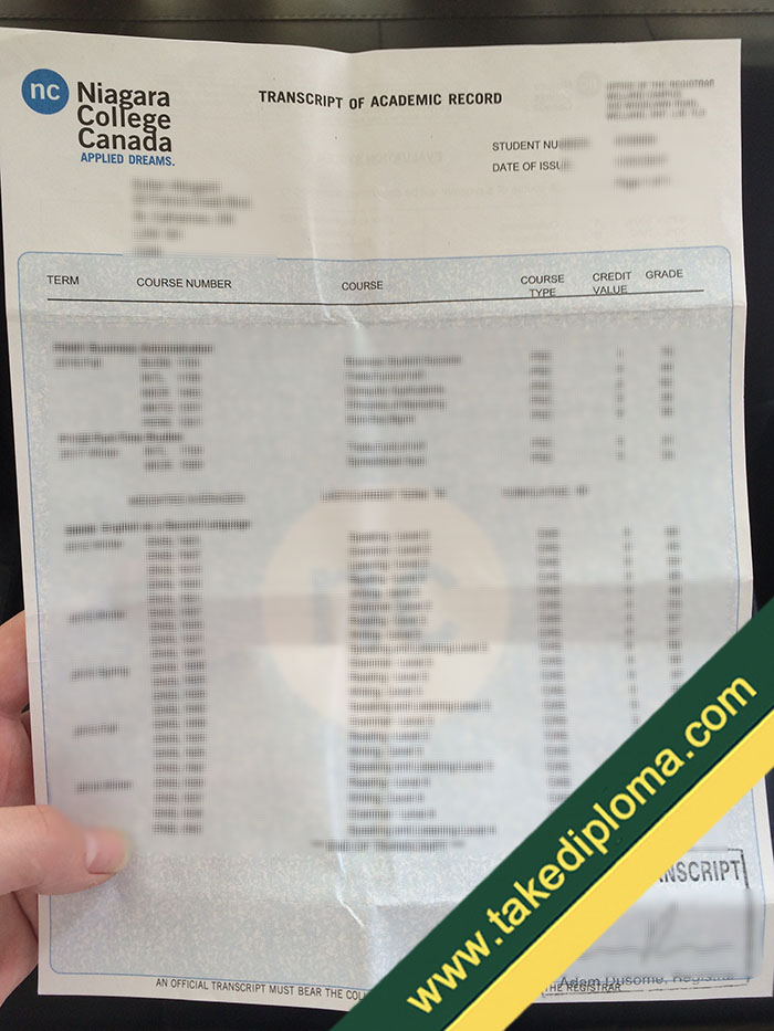 Niagara College fake transcript Niagara College Fake Transcript Sample, Buy Canadian Fake Diploma