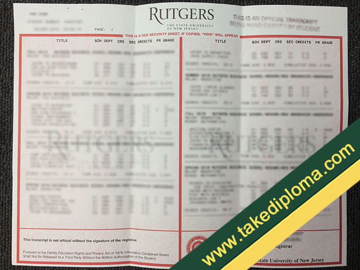 Rutgers University fake diploma, Rutgers University fake degree, fake Rutgers University transcript