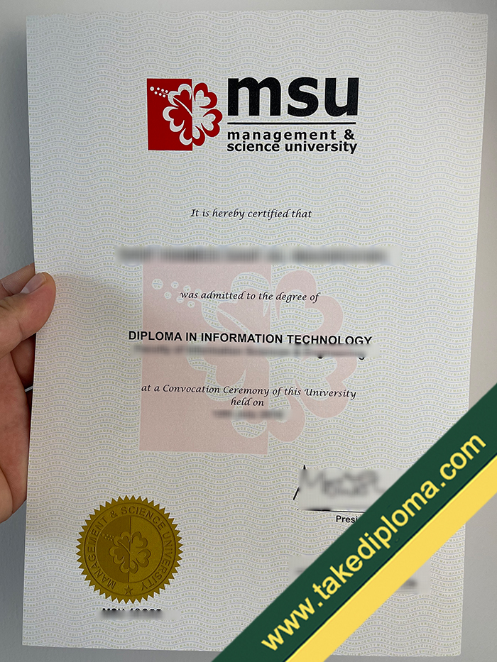 Management Science University diploma Management & Science University Fake Diploma, Buy MSU Fake Certificate