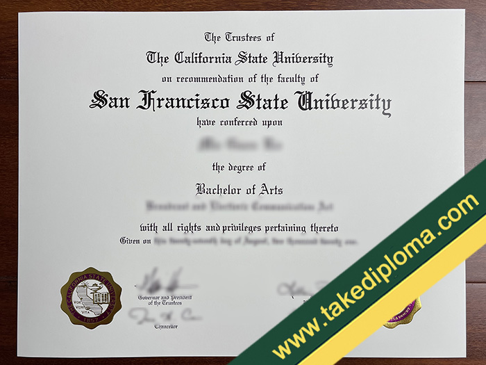 SFSU fake diploma San Francisco State University Fake Diploma Sample, Buy SFSU Fake Degree