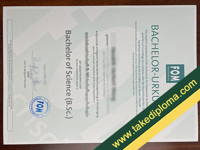 FOM Hochschule diploma, FOM Hochschule degree, FOM Hochschule fake certificate