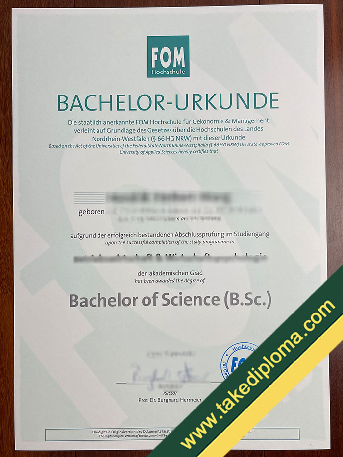 FOM Hochschule diploma FOM Hochschule Fake Diploma For Sale, Buy Germany Fake Degree