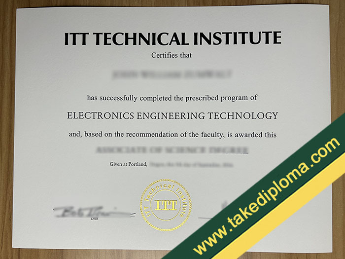 ITT Technical Institute certificate Where to Make ITT Technical Institute Fake Diploma Transcript?