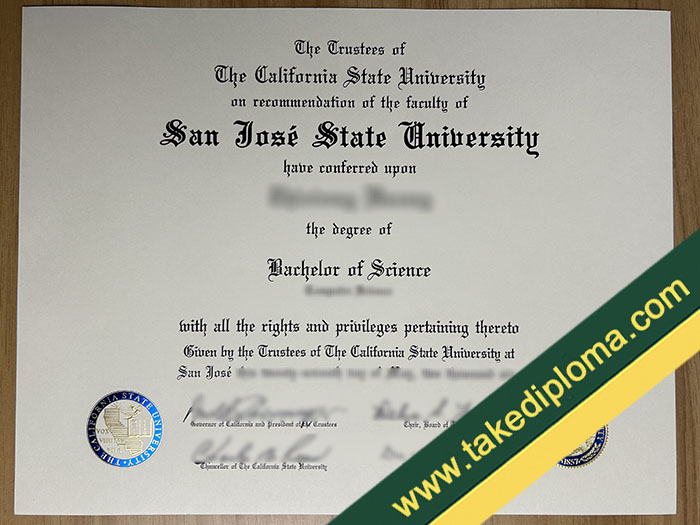 San Jose State University diploma, San Jose State University fake degree, San Jose State University fake certificate