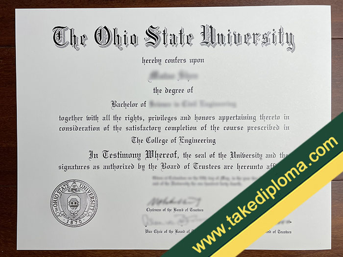 Ohio State University fake diploma, Ohio State University fake degree, fake Ohio State University certificate