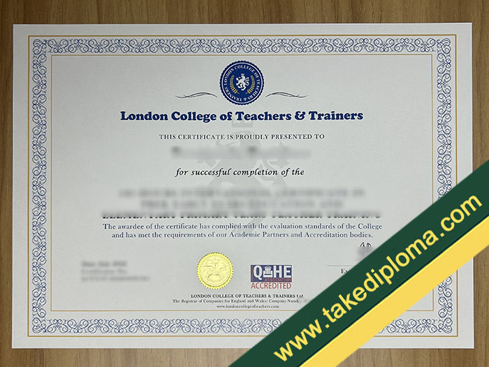 London College of Teachers and Trainers fake diploma, London College of Teachers and Trainers fake certificate