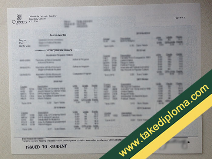 Queen's University fake diploma, Queen's University fake degree, fake Queen's University certificate