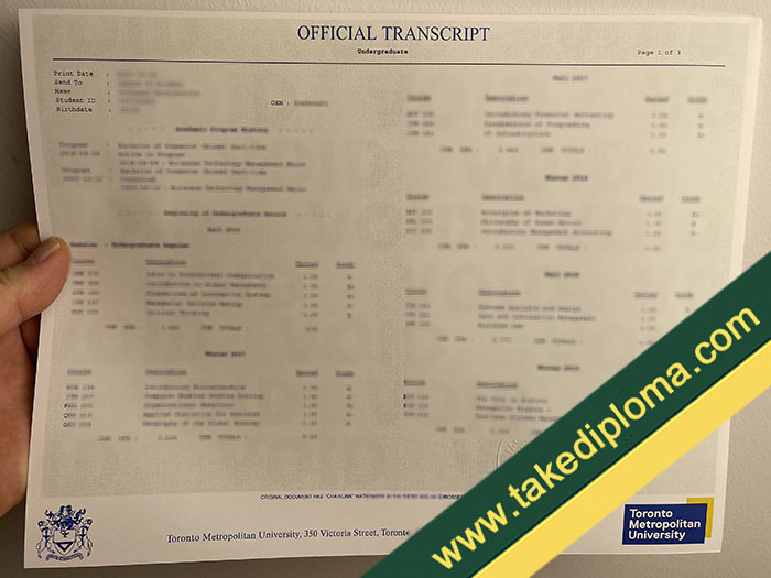 Toronto Metropolitan University fake diploma, Toronto Metropolitan University fake degree, fakeToronto Metropolitan University transcript