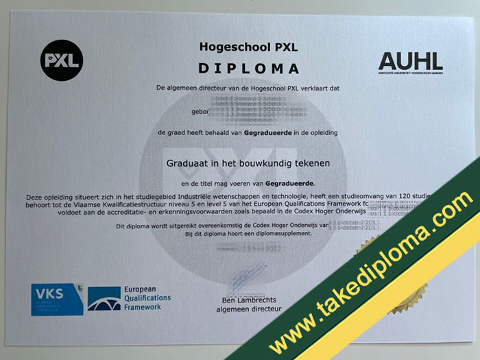 Hogeschool PXL fake diploma, Hogeschool PXL fake certificate, buy fake degree