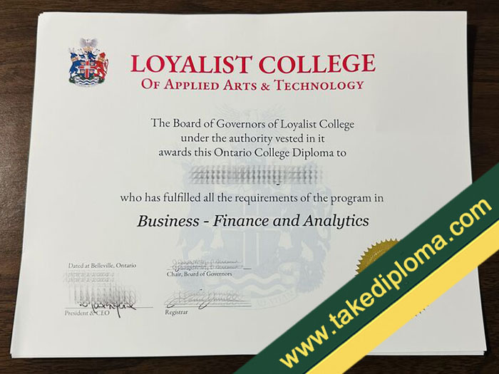 Loyalist College fake diploma, Loyalist College fake certificate