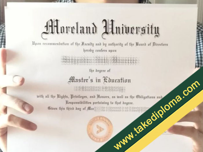 Moreland University diploma, Moreland University fake degree, fake Moreland University certificate