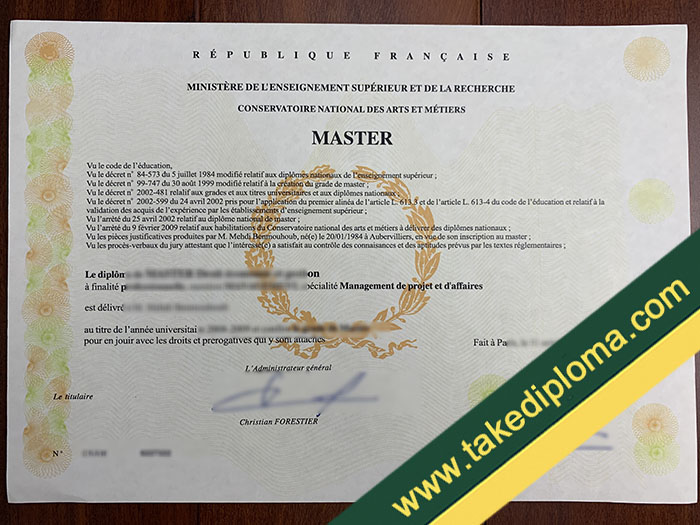Conservatoire national des arts et métiers diploma, Conservatoire national des arts et métiers fake degree, Conservatoire national des arts et métiers certificate