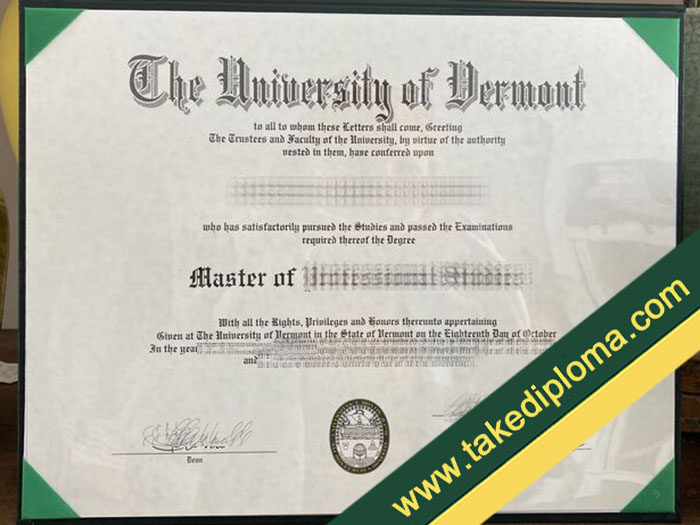 University of Vermont fake diploma, University of Vermont fake degree, University of Vermont certificate