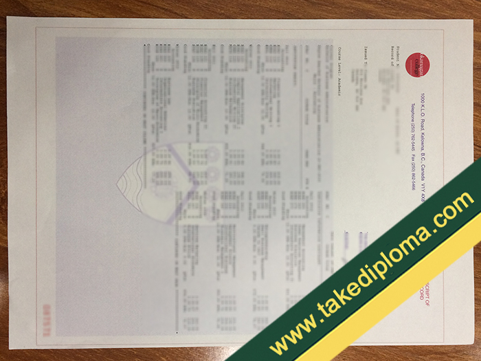 Okanagan College transcript, Okanagan College fake diploma, Okanagan College degree