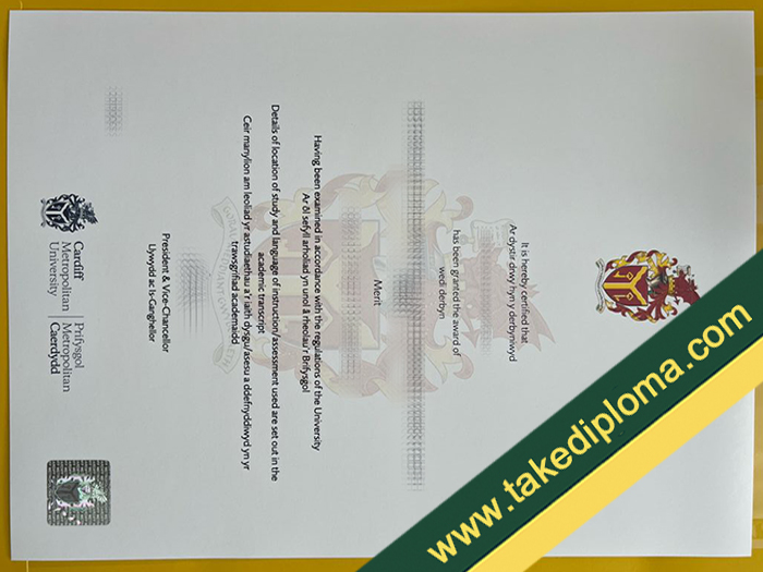 Cardiff Metropolitan University diploma, Cardiff Metropolitan University fake degree, Cardiff Metropolitan University certificate
