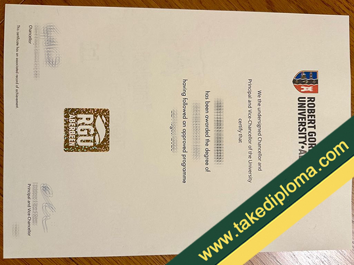Robert Gordon University diploma, Robert Gordon University fake degree, Robert Gordon University certificate