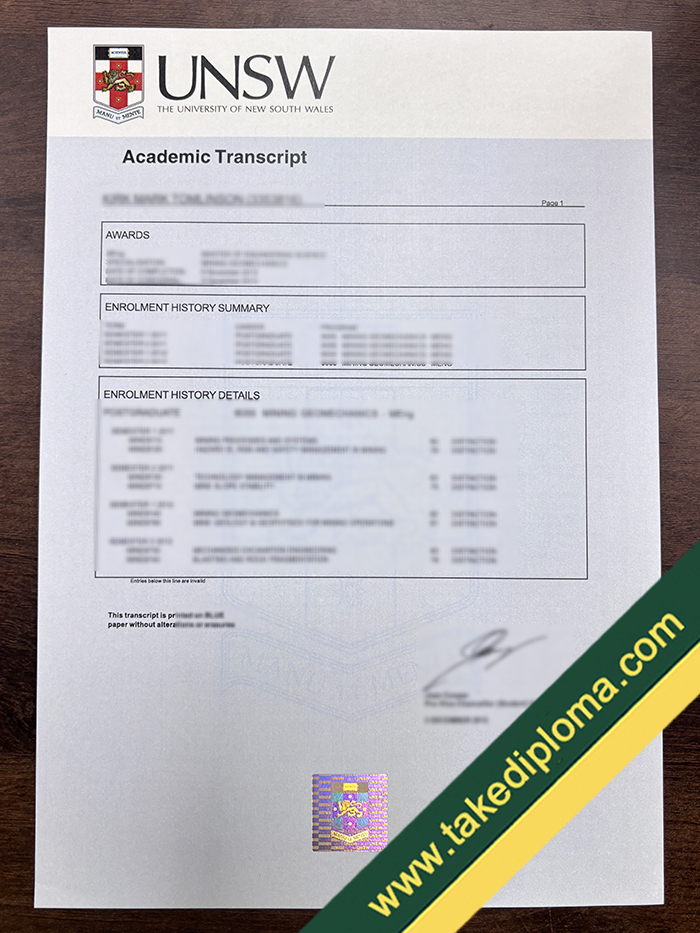 UNSW transcript UNSW transcript How to Buy The University of New South Wales (UNSW) Fake Transcript Degree?