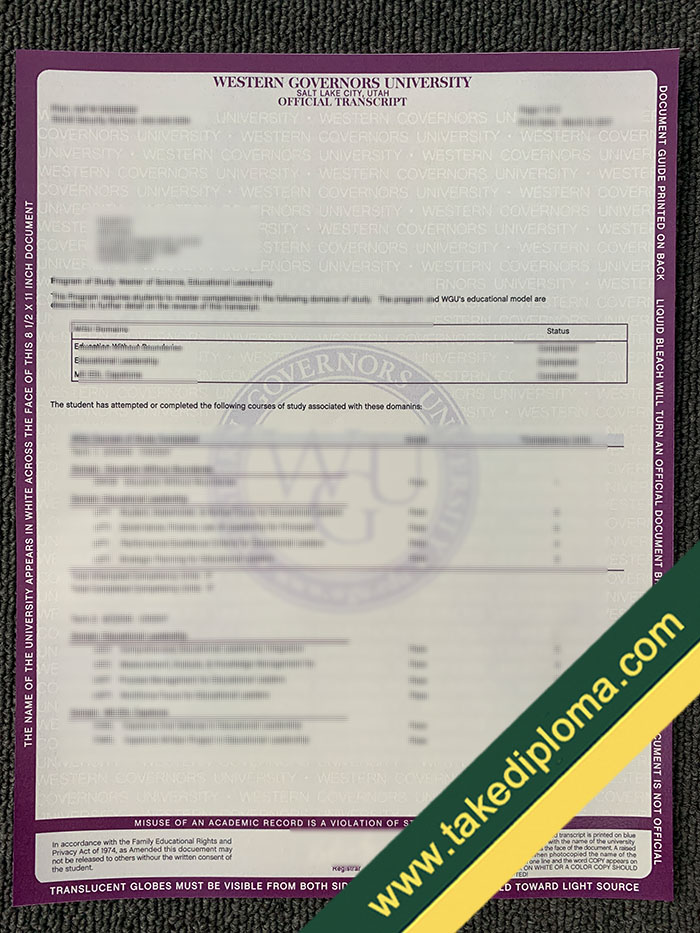 Western Governors University transcript Western Governors University transcript How to Create Western Governors University (WGU) Diploma Transcript?