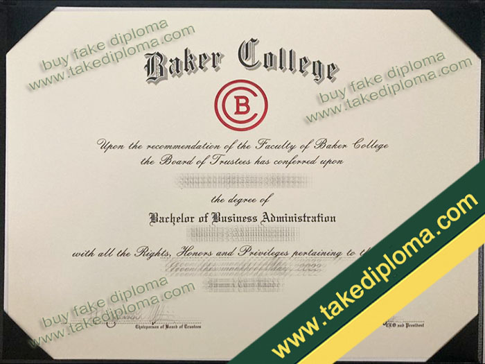 Baker College diploma, Baker College degree, Baker College certificate
