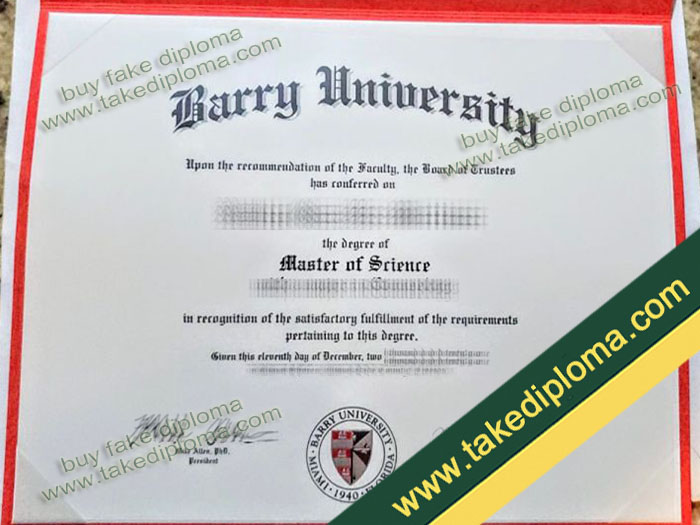 Barry University diploma, Barry University degree, Barry University certificate