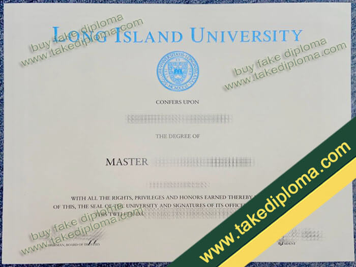Long Island University diploma sample, Long Island University fake degree, Long Island University certificate