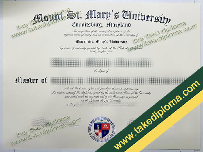 Mount St. Mary's University diploma, Mount St. Mary's University degree, Mount St. Mary's University certificate