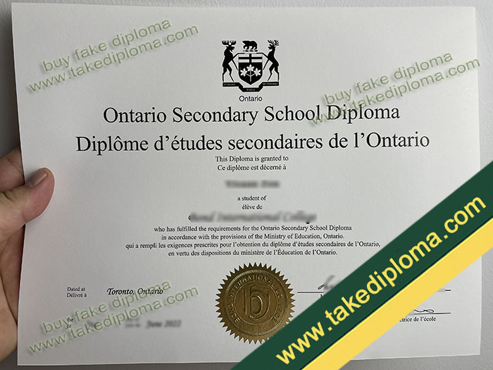 OSSD diploma, OSSD certificate sample
