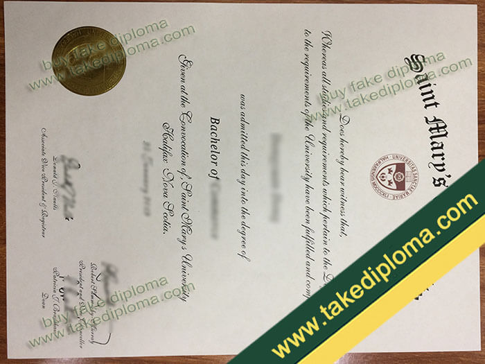 Saint Mary's University diploma, Saint Mary's University degree, Saint Mary's University certificate