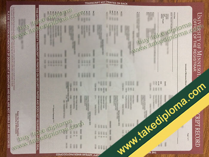 University of Minnesota diploma, University of Minnesota fake degree, University of Minnesota fake transcript