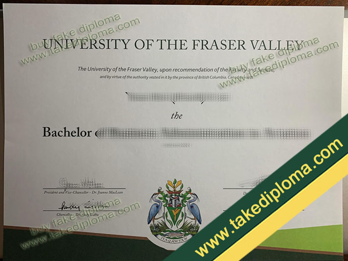 The University of the Fraser Valley diploma, The University of the Fraser Valley degree, The University of the Fraser Valley certificate