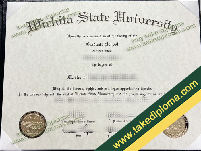 Wichita State University diploma, Wichita State University degree, Wichita State University certificate sample