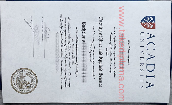 Acadia University diploma, Acadia University degree, Acadia University certificate