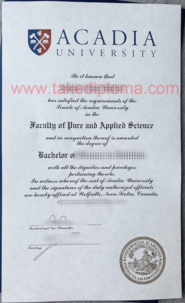 Acadia University diploma sample 627x1024 How Safety to Obtain Acadia University Diploma Certificate?